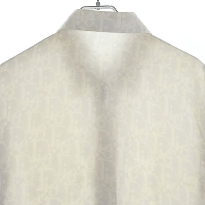 Dior Oak All Over Pattern Silk Long Sleeve Shirt White — view 4