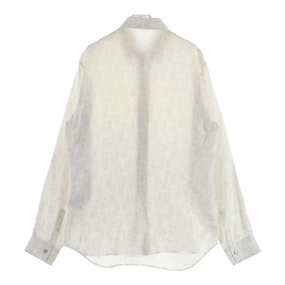 Dior Oak All Over Pattern Silk Long Sleeve Shirt White — view 2