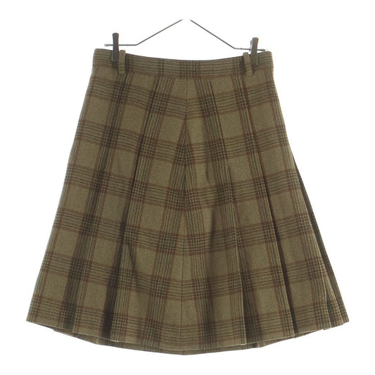 Gucci Check Pleated Skirt Beige