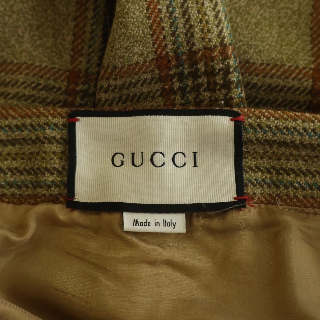 Gucci Check Pleated Skirt Beige — view 7