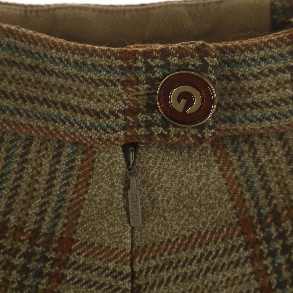 Gucci Check Pleated Skirt Beige — view 6
