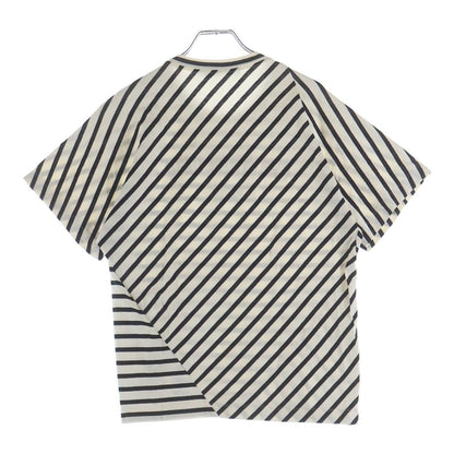 Dior Border Allover Logo Print Cotton Jersey Short Sleeve T-Shirt Top White Navy — view 2
