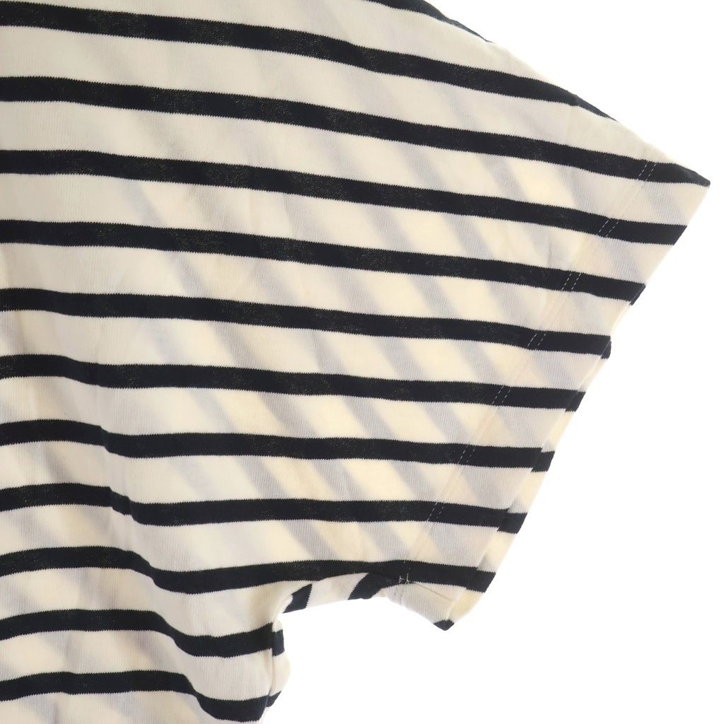Dior Border Allover Logo Print Cotton Jersey Short Sleeve T-Shirt Top White Navy — view 6