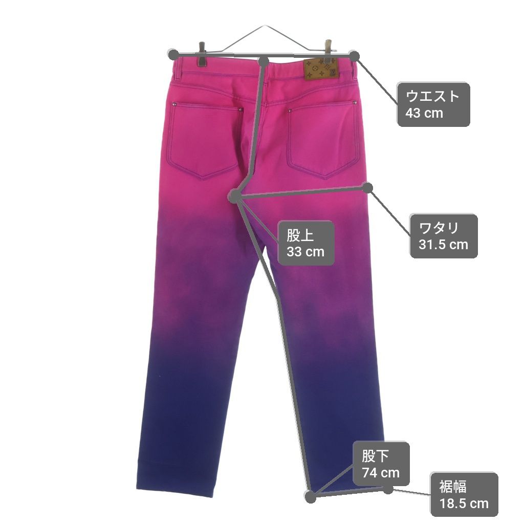 Louis Vuitton Amen Break Gradient Denim Pants Blue Pink — view 9