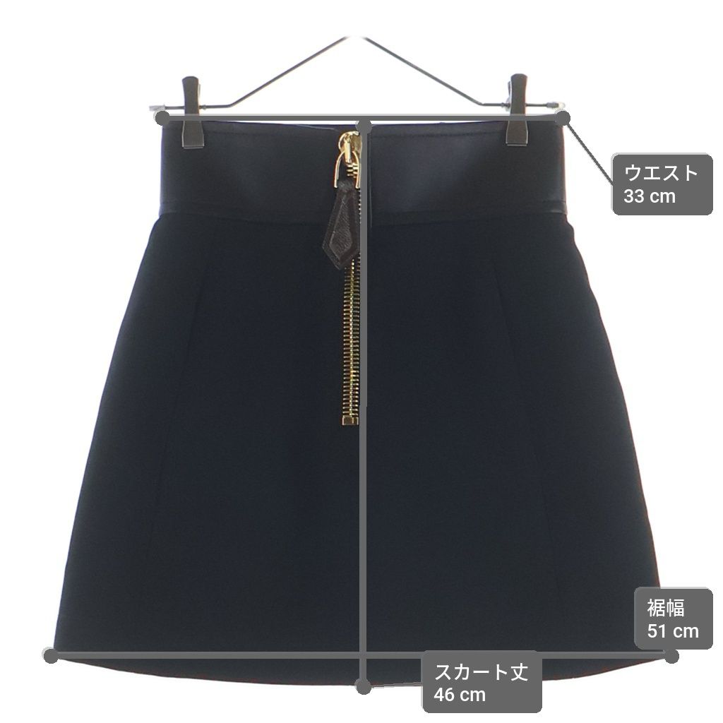 Louis Vuitton Wool Gold Button Mini Skirt Black 34 — view 9