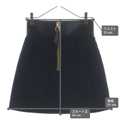 Louis Vuitton Wool Gold Button Mini Skirt Black 34 — view 9