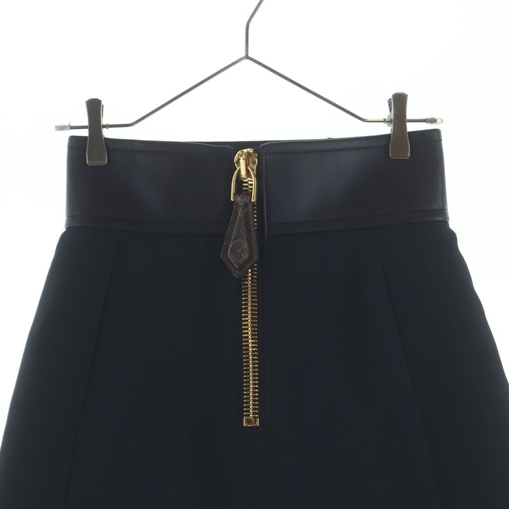 Louis Vuitton Wool Gold Button Mini Skirt Black 34 — view 4