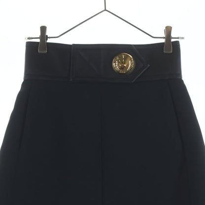 Louis Vuitton Wool Gold Button Mini Skirt Black 34 — view 3
