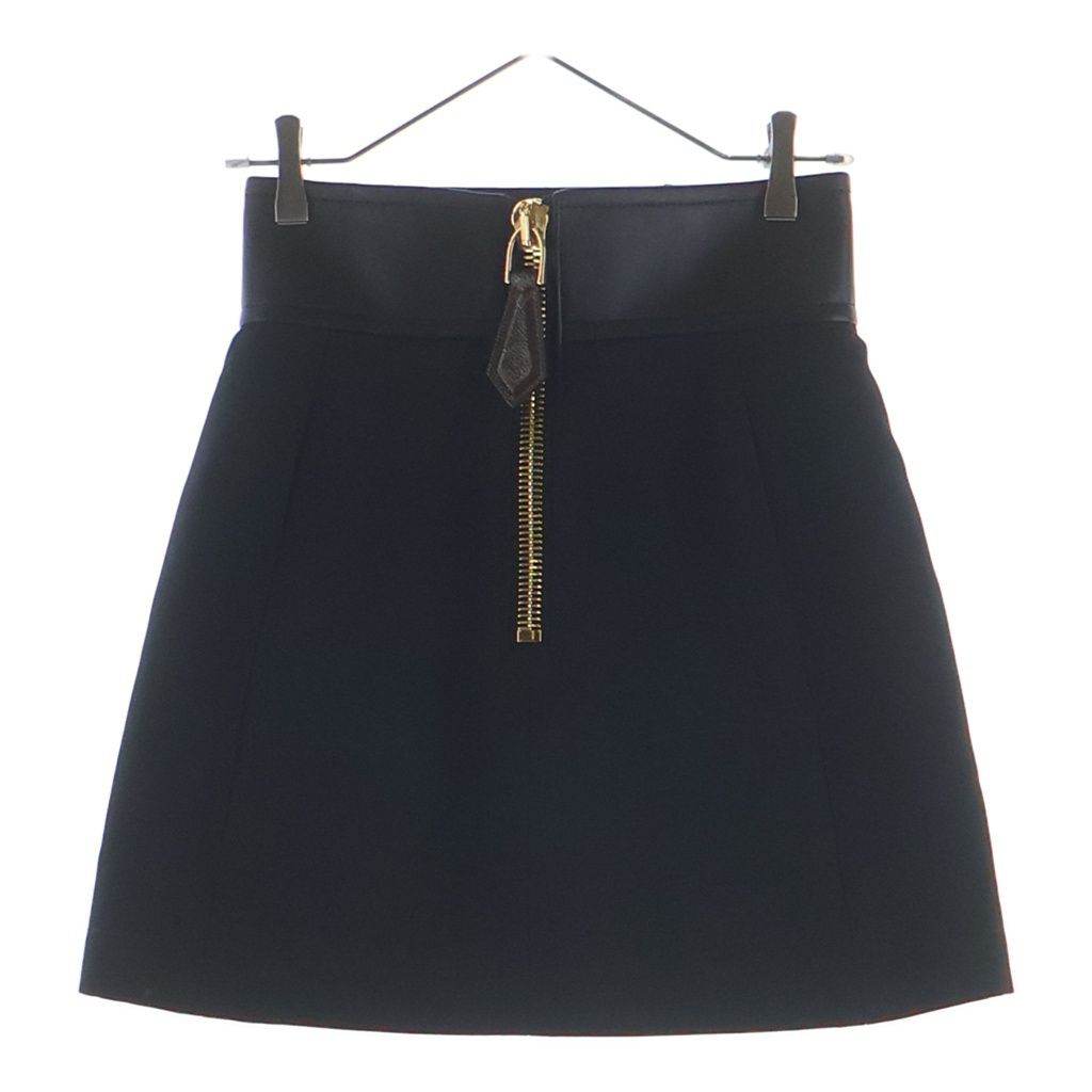 Louis Vuitton Wool Gold Button Mini Skirt Black 34 — view 2