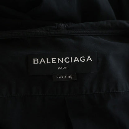 Balenciaga Hooded Drawstring Chest Pocket Long Sleeve Shirt Black Hoodie — view 6