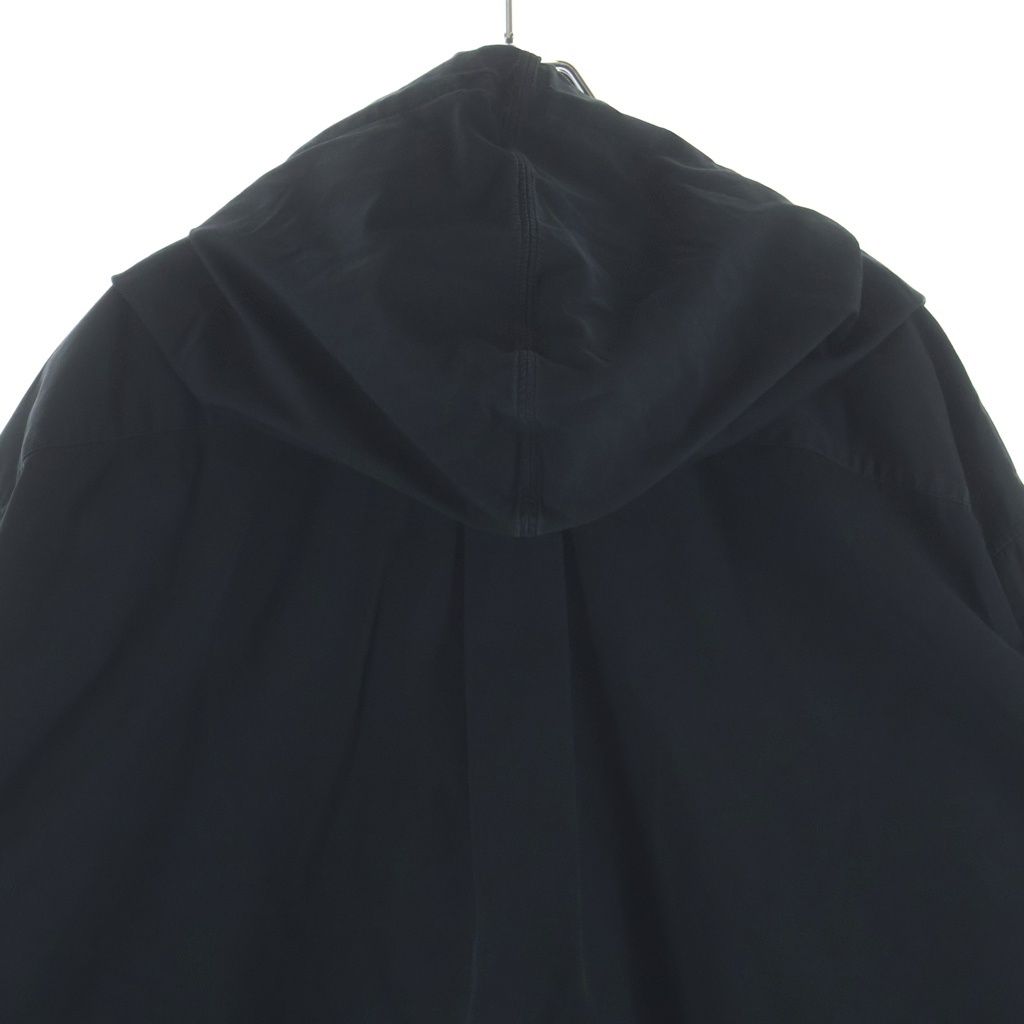 Balenciaga Hooded Drawstring Chest Pocket Long Sleeve Shirt Black Hoodie — view 4