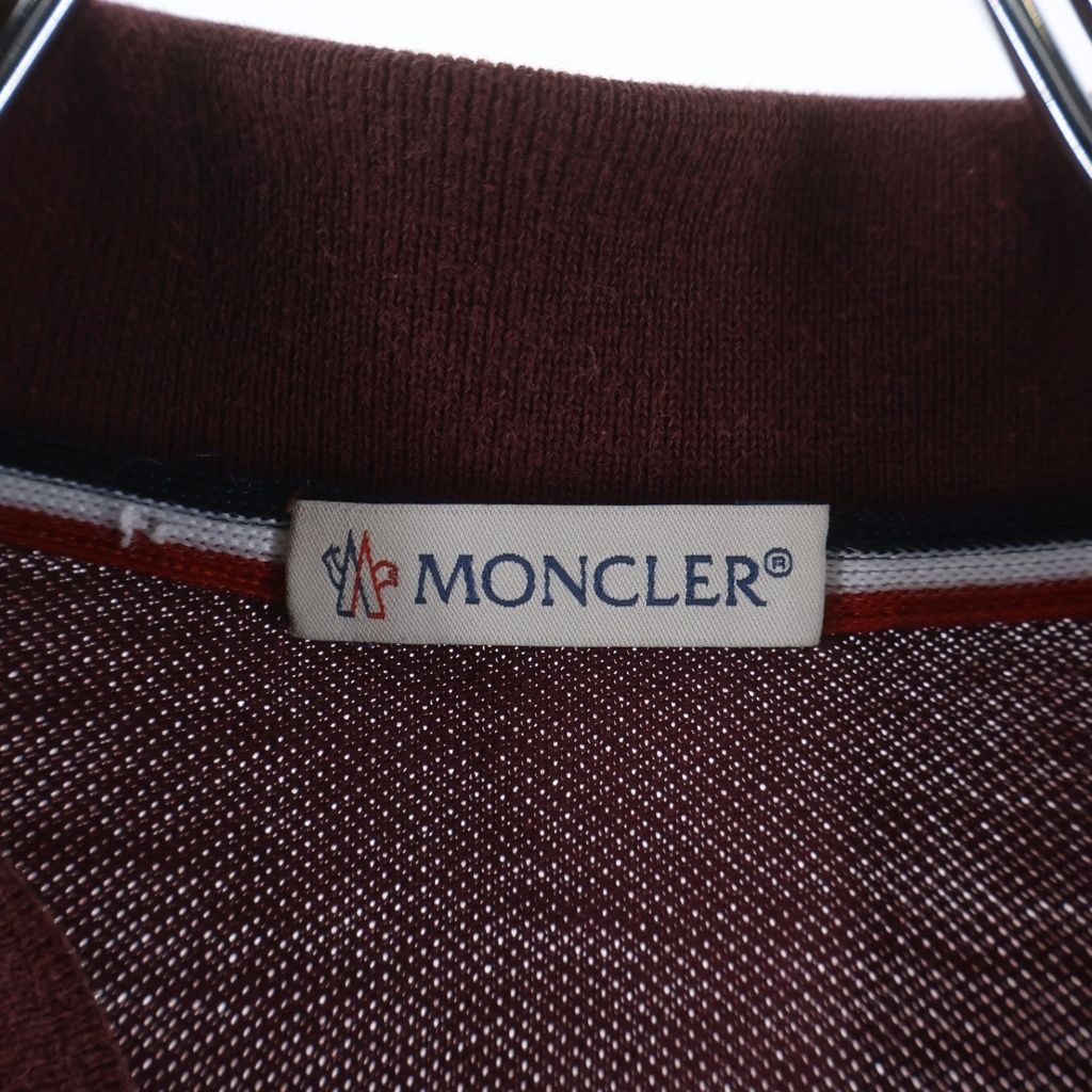 Moncler Maglia Polo Manica Corta Logo Patch Short Sleeve Shirt Burgundy — view 7