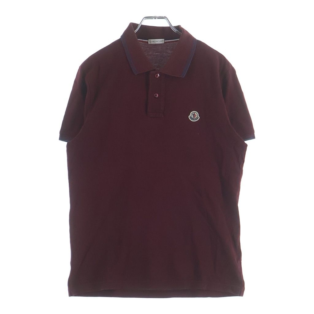 Moncler Maglia Polo Manica Corta Logo Patch Short Sleeve Shirt Burgundy