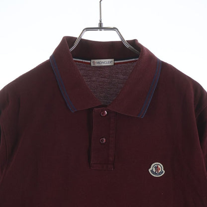 Moncler Maglia Polo Manica Corta Logo Patch Short Sleeve Shirt Burgundy — view 3