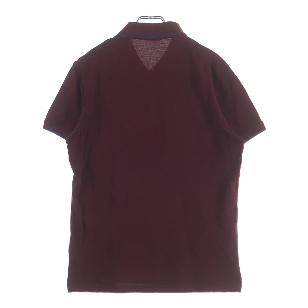 Moncler Maglia Polo Manica Corta Logo Patch Short Sleeve Shirt Burgundy — view 2