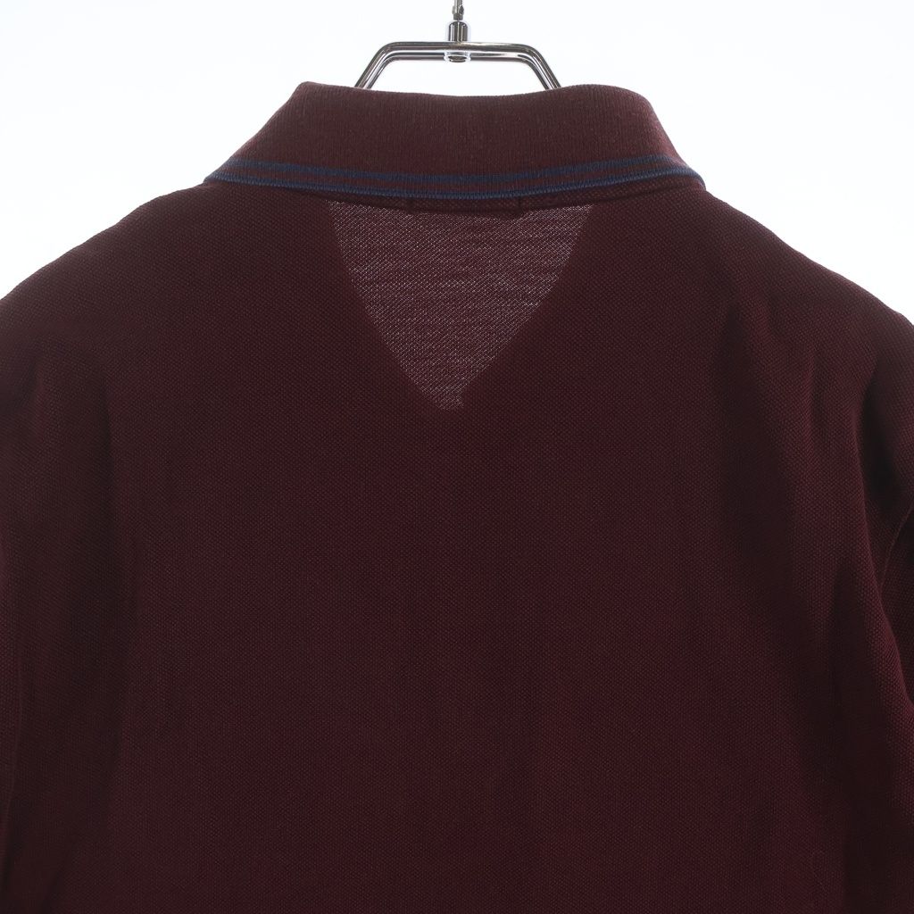 Moncler Maglia Polo Manica Corta Logo Patch Short Sleeve Shirt Burgundy — view 4