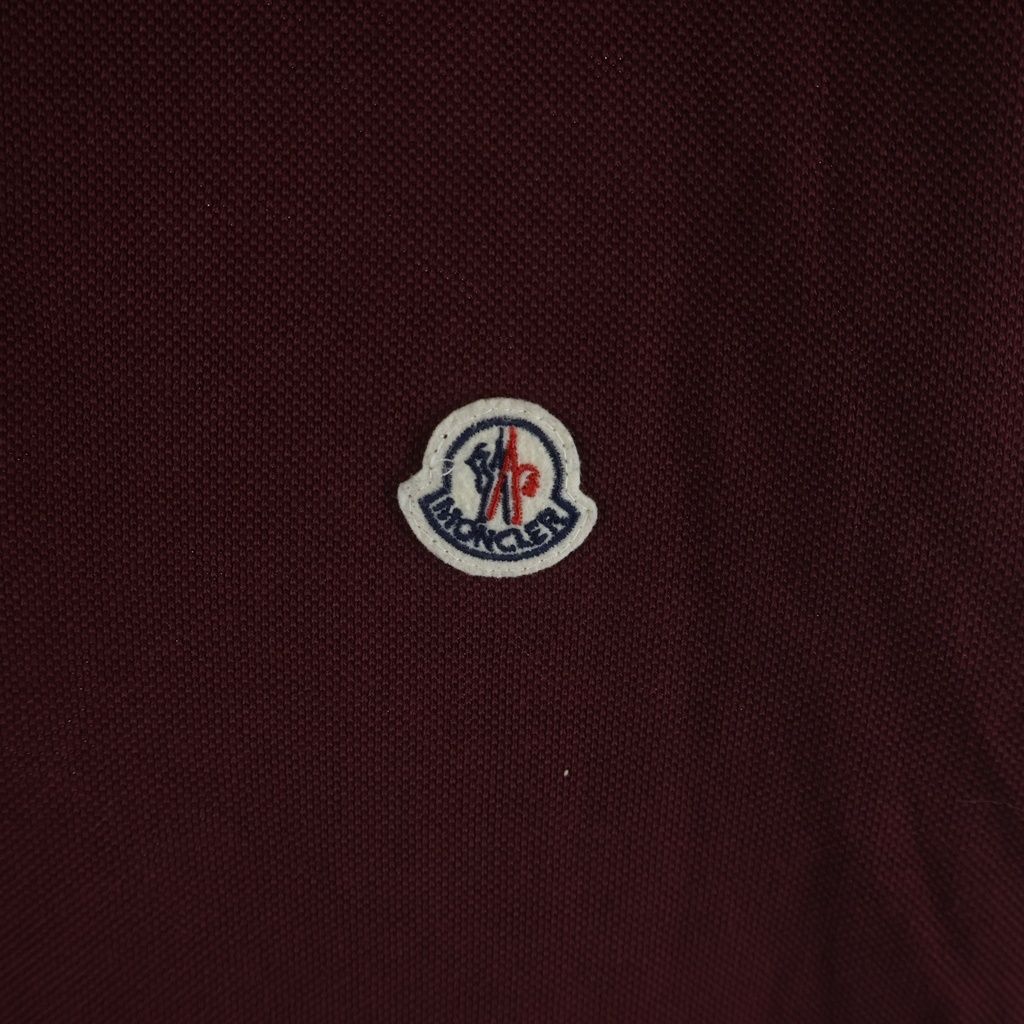 Moncler Maglia Polo Manica Corta Logo Patch Short Sleeve Shirt Burgundy — view 5