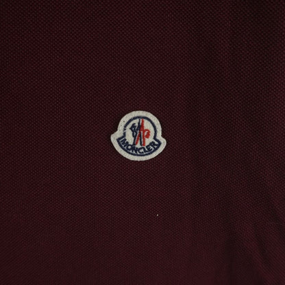 Moncler Maglia Polo Manica Corta Logo Patch Short Sleeve Shirt Burgundy — view 5