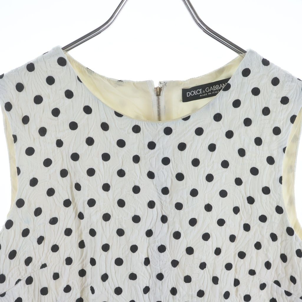 Dolce & Gabbana Rayon Onepeace All Over Pattern Dot Dress White — view 3