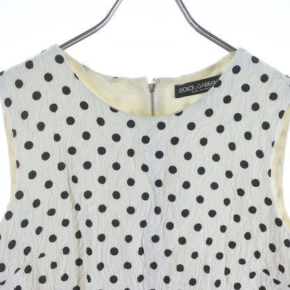 Dolce & Gabbana Rayon Onepeace All Over Pattern Dot Dress White — view 3
