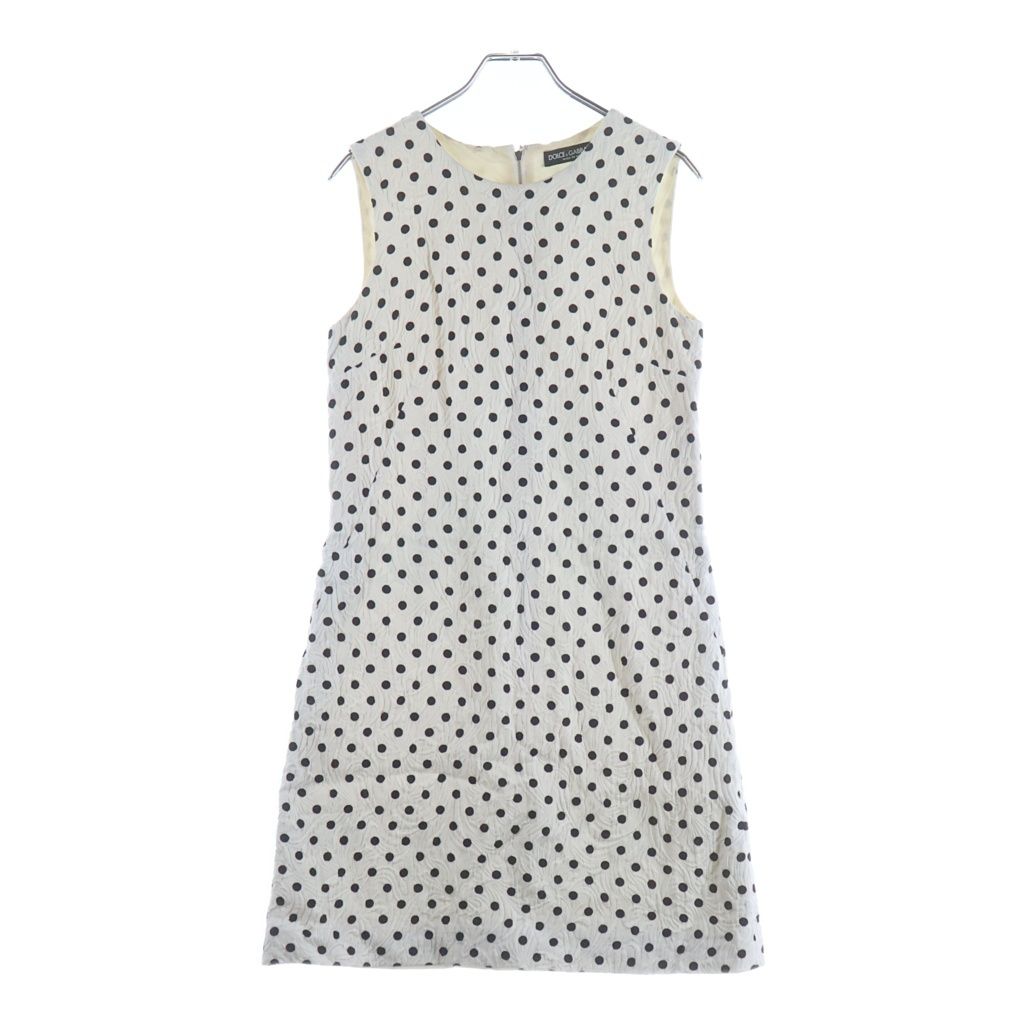 Dolce & Gabbana Rayon Onepeace All Over Pattern Dot Dress White