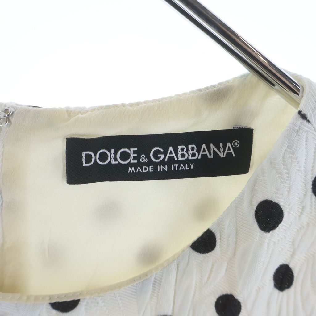 Dolce & Gabbana Rayon Onepeace All Over Pattern Dot Dress White — view 7