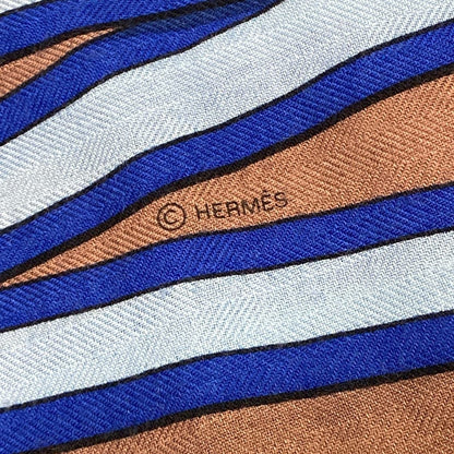 Hermes Shawl Carre Geant 140 White Brown Multi Grand Tralala Scarf — view 2