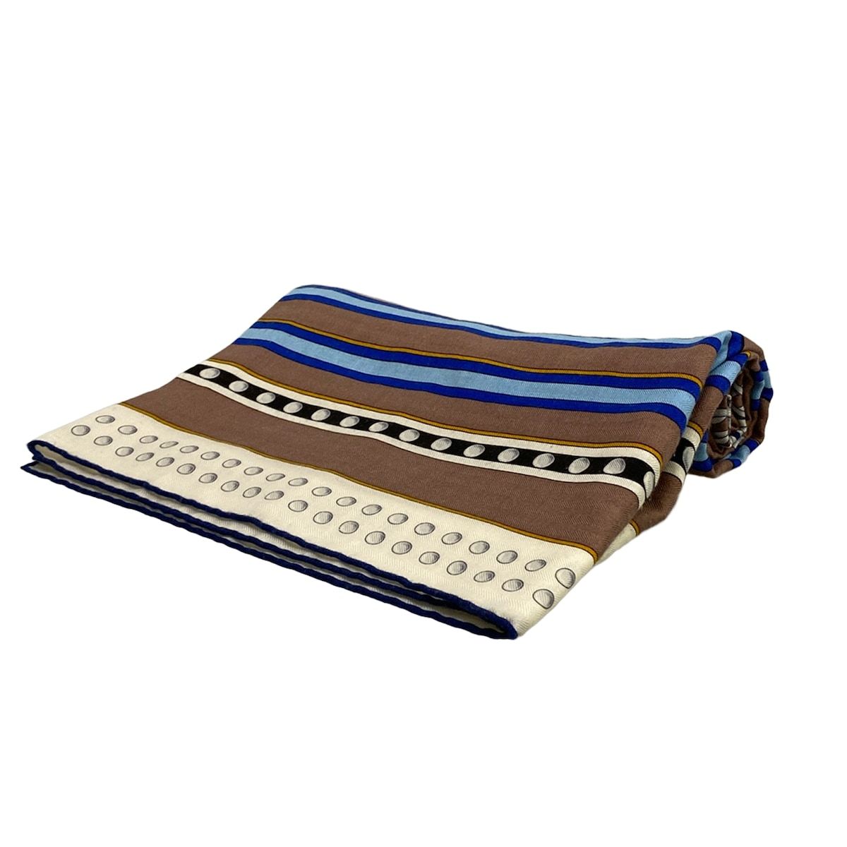 Hermes Shawl Carre Geant 140 White Brown Multi Grand Tralala Scarf