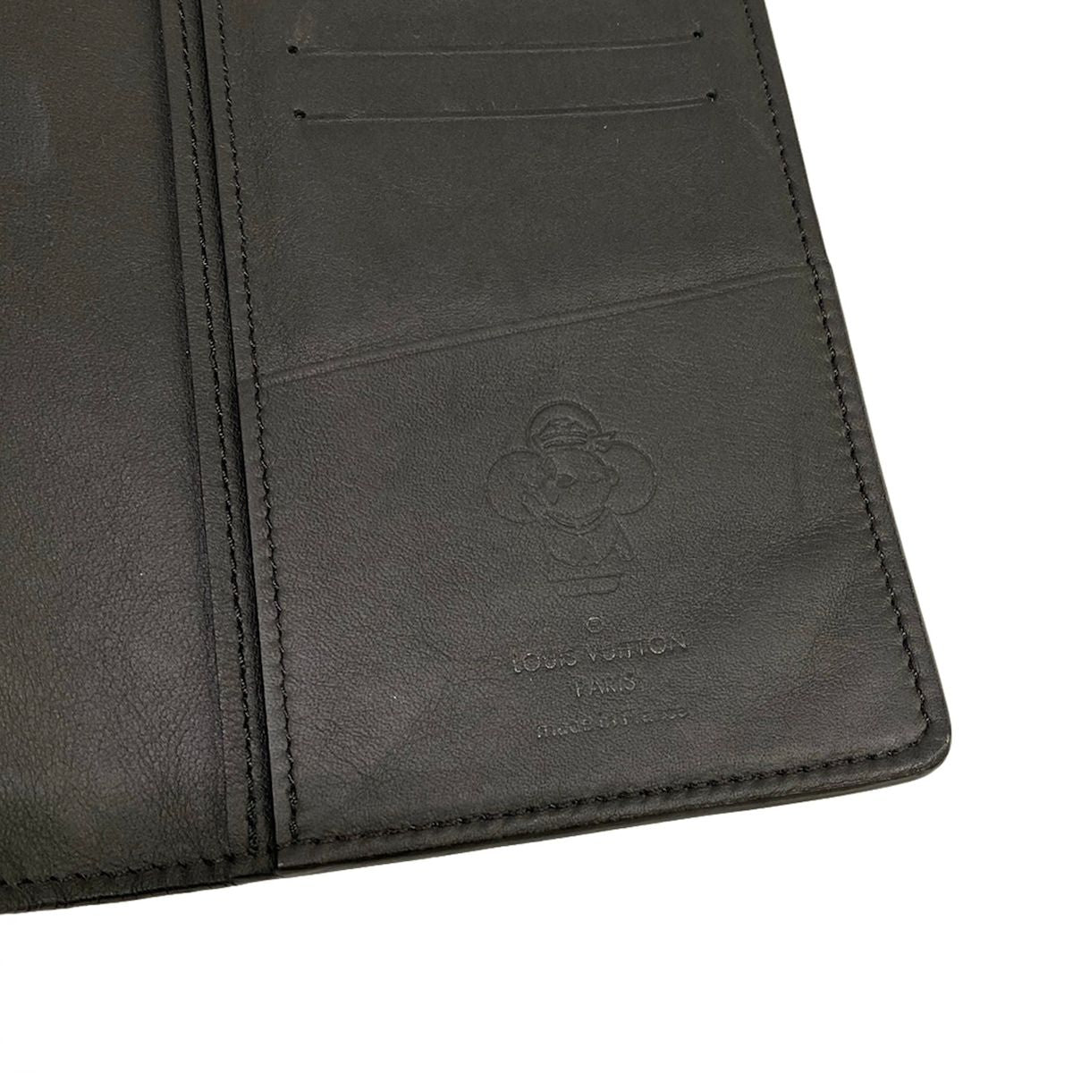 Louis Vuitton Wallet Monogram Shadow Portefeuille Brazza Black Leather — view 5