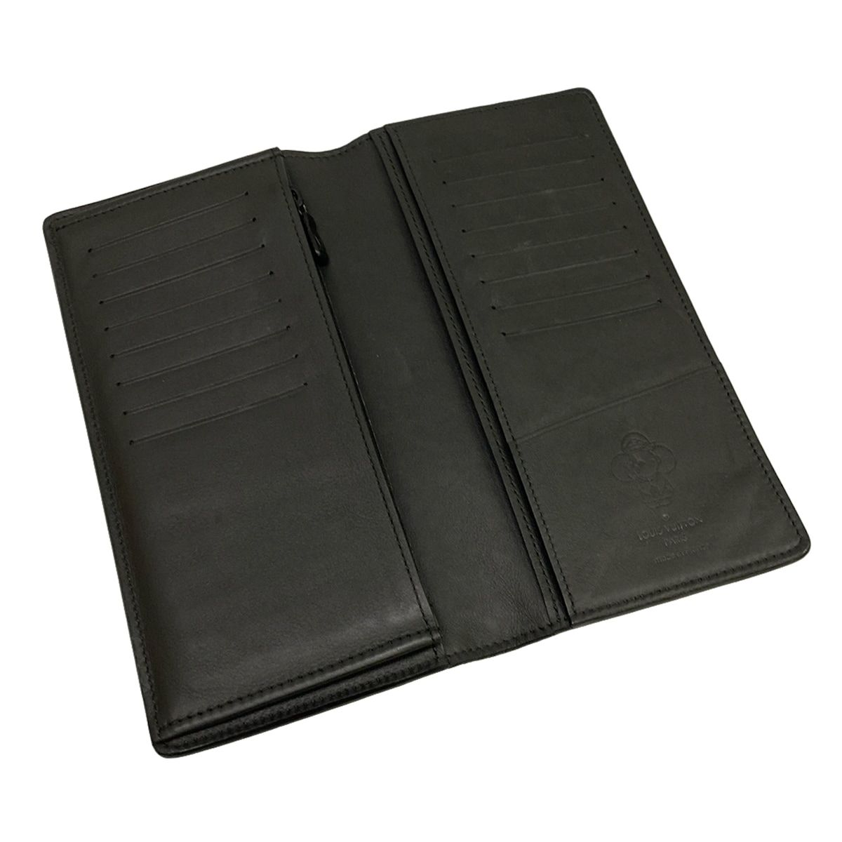 Louis Vuitton Wallet Monogram Shadow Portefeuille Brazza Black Leather — view 3