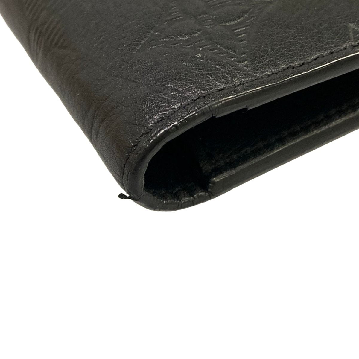 Louis Vuitton Wallet Monogram Shadow Portefeuille Brazza Black Leather — view 7