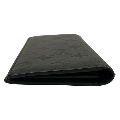 Louis Vuitton Wallet Monogram Shadow Portefeuille Brazza Black Leather — view 9