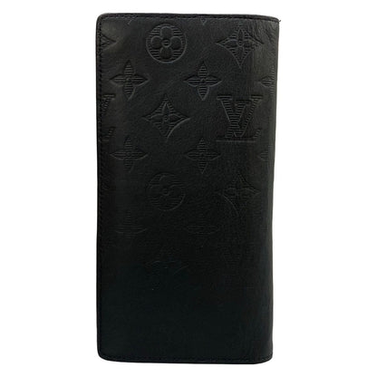 Louis Vuitton Wallet Monogram Shadow Portefeuille Brazza Black Leather — view 2