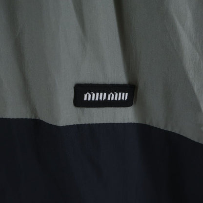 Miu Miu Technical Nylon Zip Up Jacket Gray Black — view 5