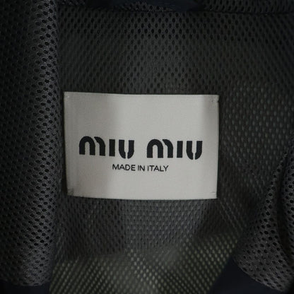 Miu Miu Technical Nylon Zip Up Jacket Gray Black — view 6