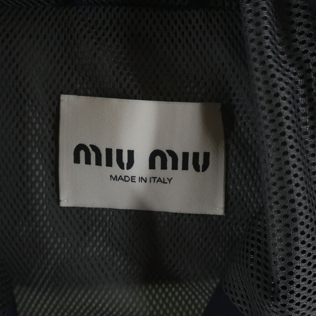 Miu Miu Technical Nylon Zip Up Jacket Gray Black — view 6
