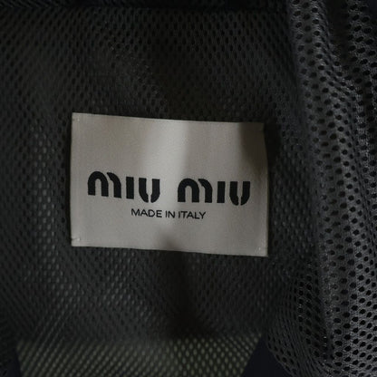 Miu Miu Technical Nylon Zip Up Jacket Gray Black — view 6