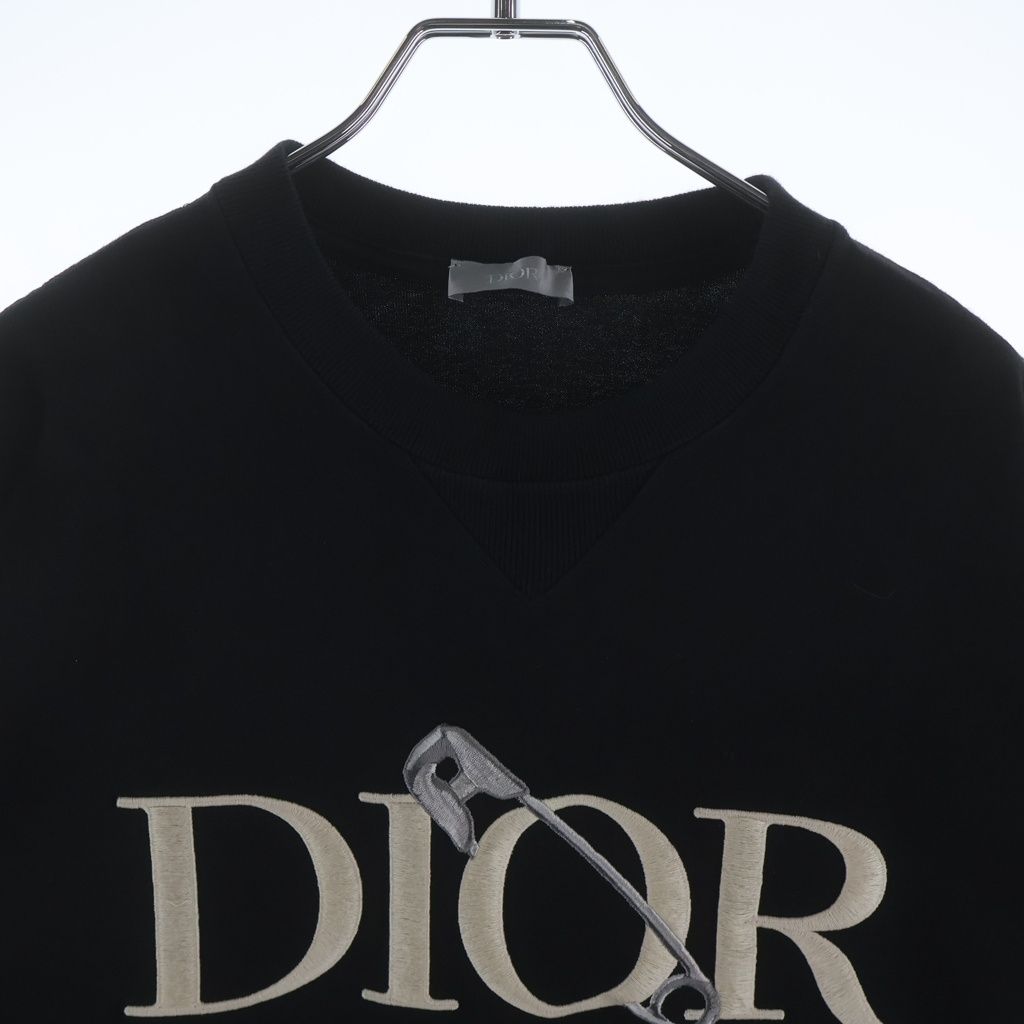 Dior Judy Blame Tee Logo Embroidery Crew Neck Cotton Short Sleeve T-Shirt Black — view 3