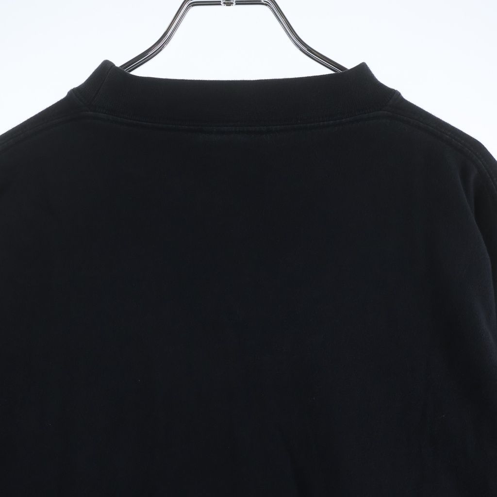 Balenciaga Distressed Arm Logo Embroidery Long Sleeve T-Shirt Black — view 4