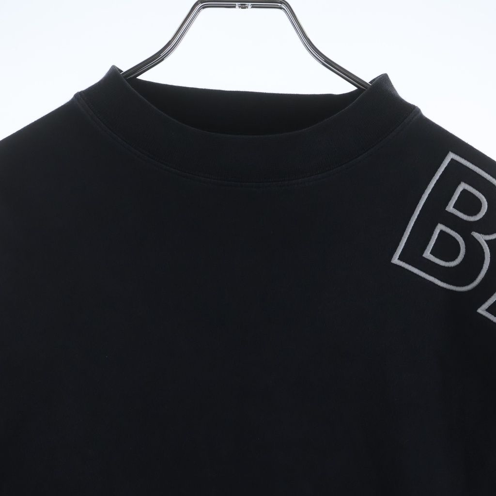 Balenciaga Distressed Arm Logo Embroidery Long Sleeve T-Shirt Black — view 3
