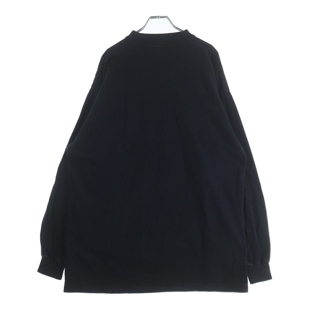 Balenciaga Distressed Arm Logo Embroidery Long Sleeve T-Shirt Black — view 2