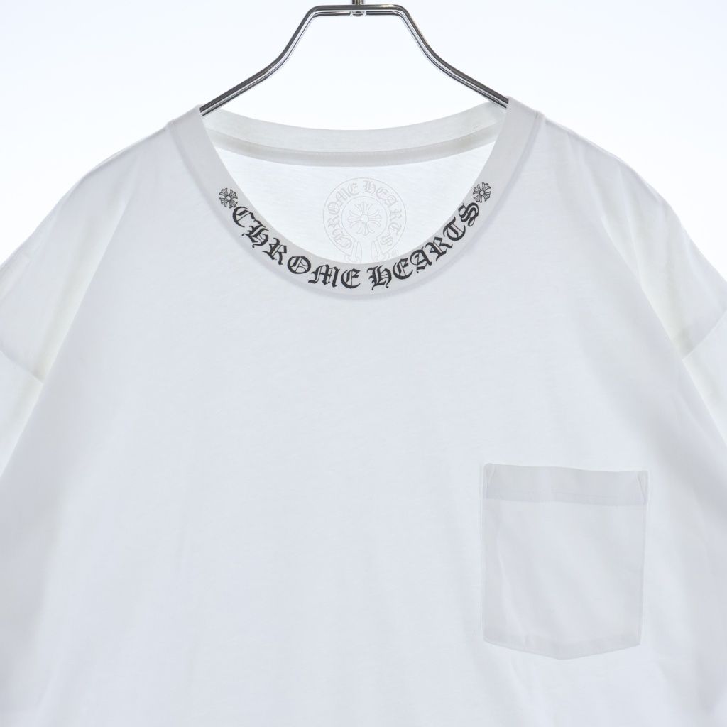 Chrome Hearts Neck Logo Tee Print Crew Short Sleeve T-Shirt White — view 3