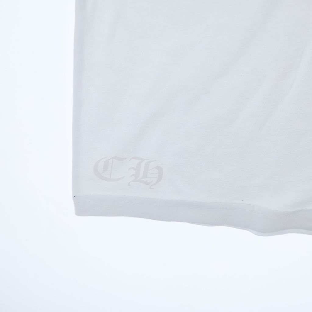 Chrome Hearts Neck Logo Tee Print Crew Short Sleeve T-Shirt White — view 6