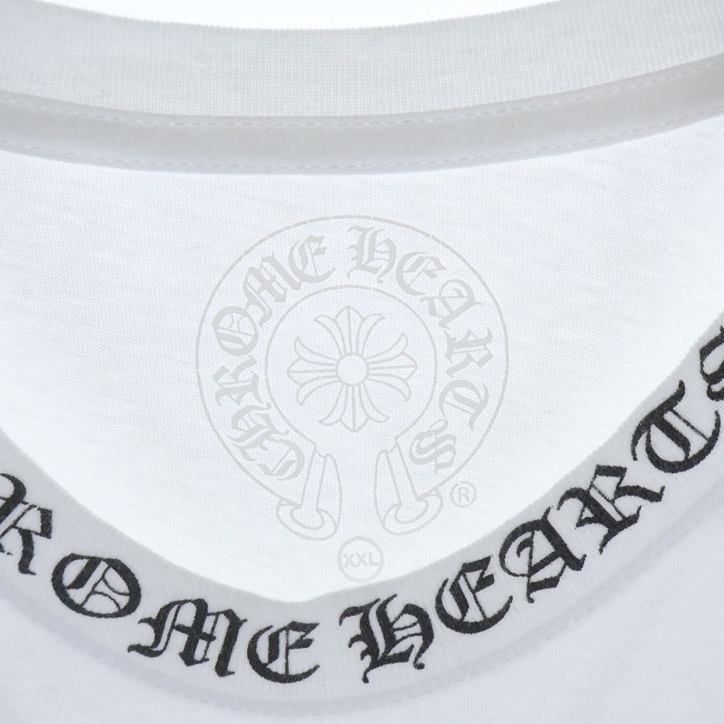 Chrome Hearts Neck Logo Tee Print Crew Short Sleeve T-Shirt White — view 7