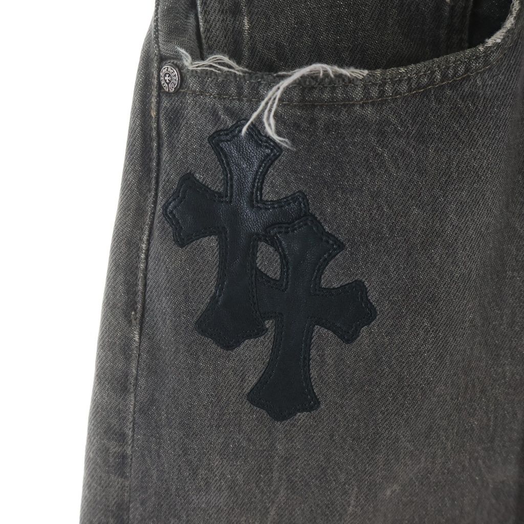 Chrome Hearts Levi's Vntg Blk Red Tab Washed 501 Denim Pants with Cross Patch — view 5