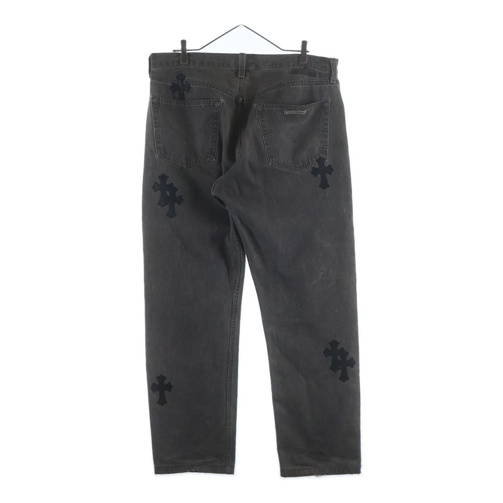 Chrome Hearts Levi's Vntg Blk Red Tab Washed 501 Denim Pants with Cross Patch — view 2