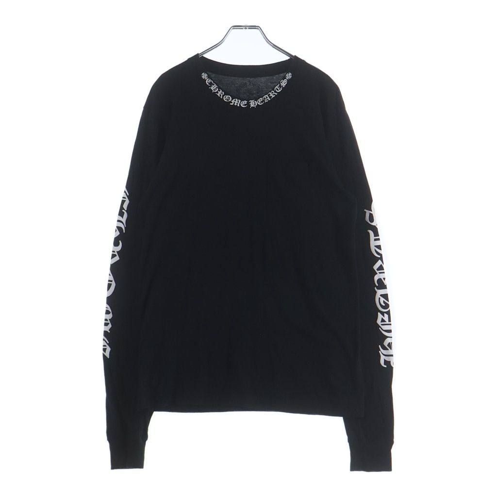 Chrome Hearts CH LS Neck Logo Print Sleeve Long T-Shirt Top Black