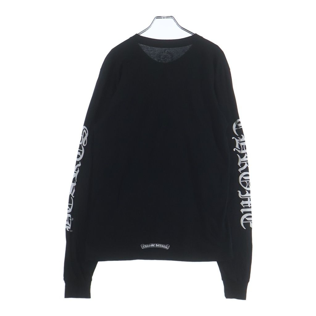 Chrome Hearts CH LS Neck Logo Print Sleeve Long T-Shirt Top Black — view 2