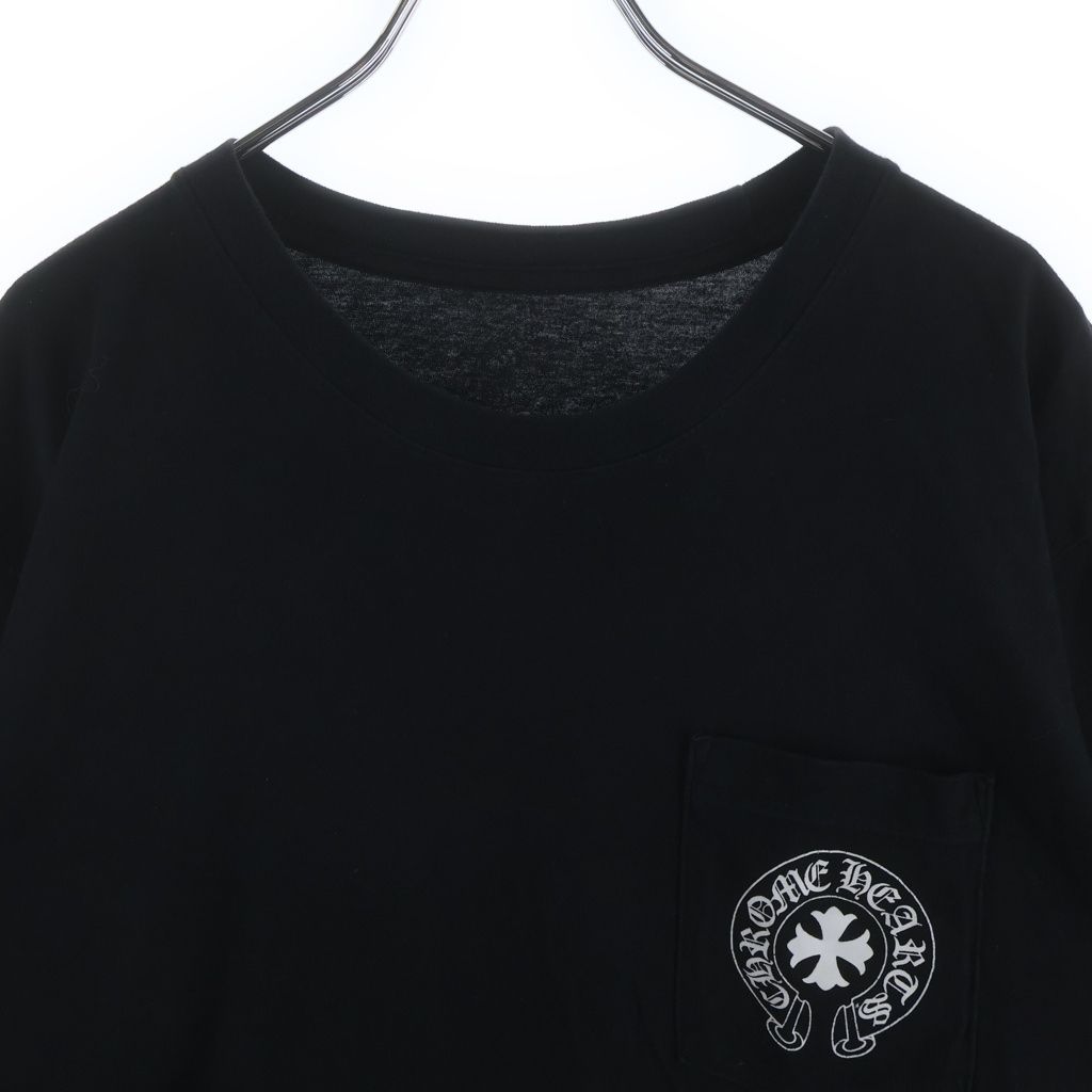 Chrome Hearts CH T-shrt 1 Back English Print T-Shirt Short Sleeve Top Black — view 3