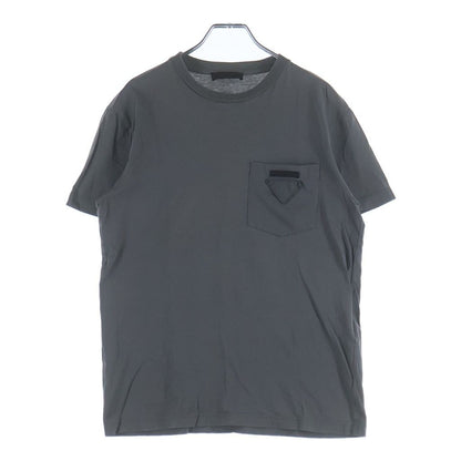 Prada Triangle Logo Pocket Short Sleeve T-Shirt Gray